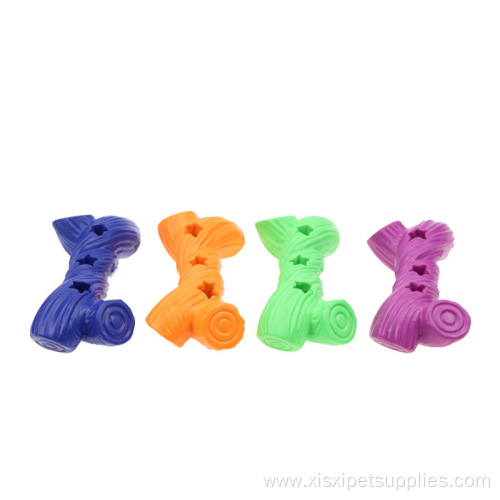 Rubber bone leaking food molar dog toy